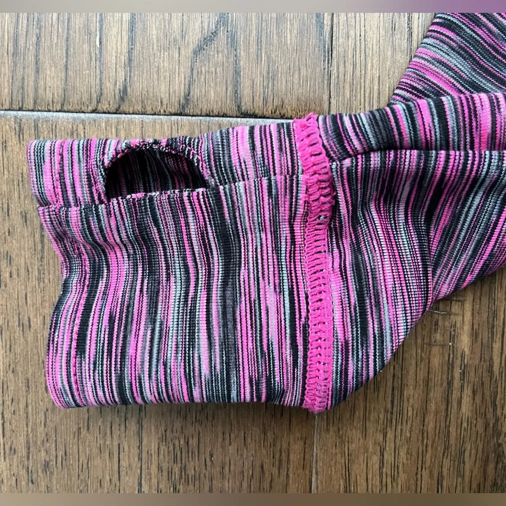 🔥GYMGO  Girls Space Dye Full-Zip Hoodie Pink Black Size S (5-6) Thumbholes 🔥 - Picture 7 of 11